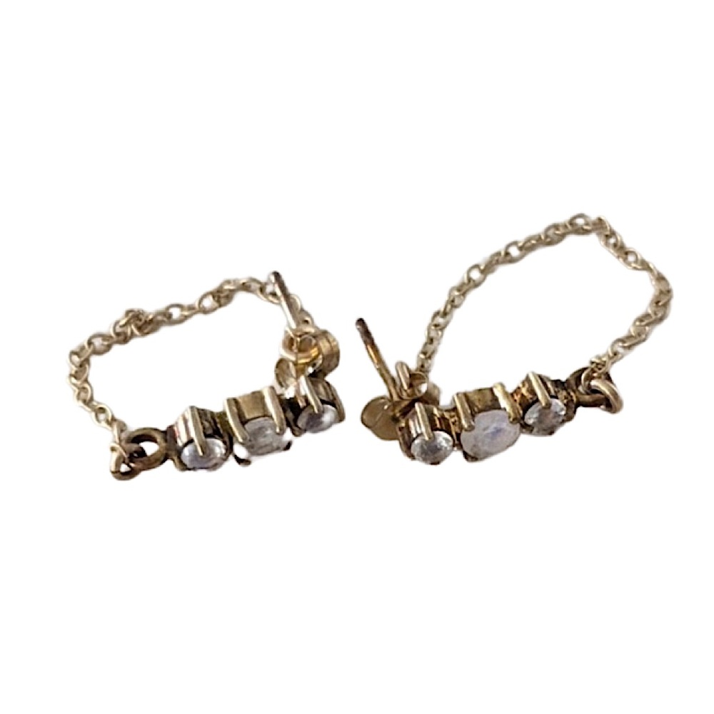 Moonstone chain earrings